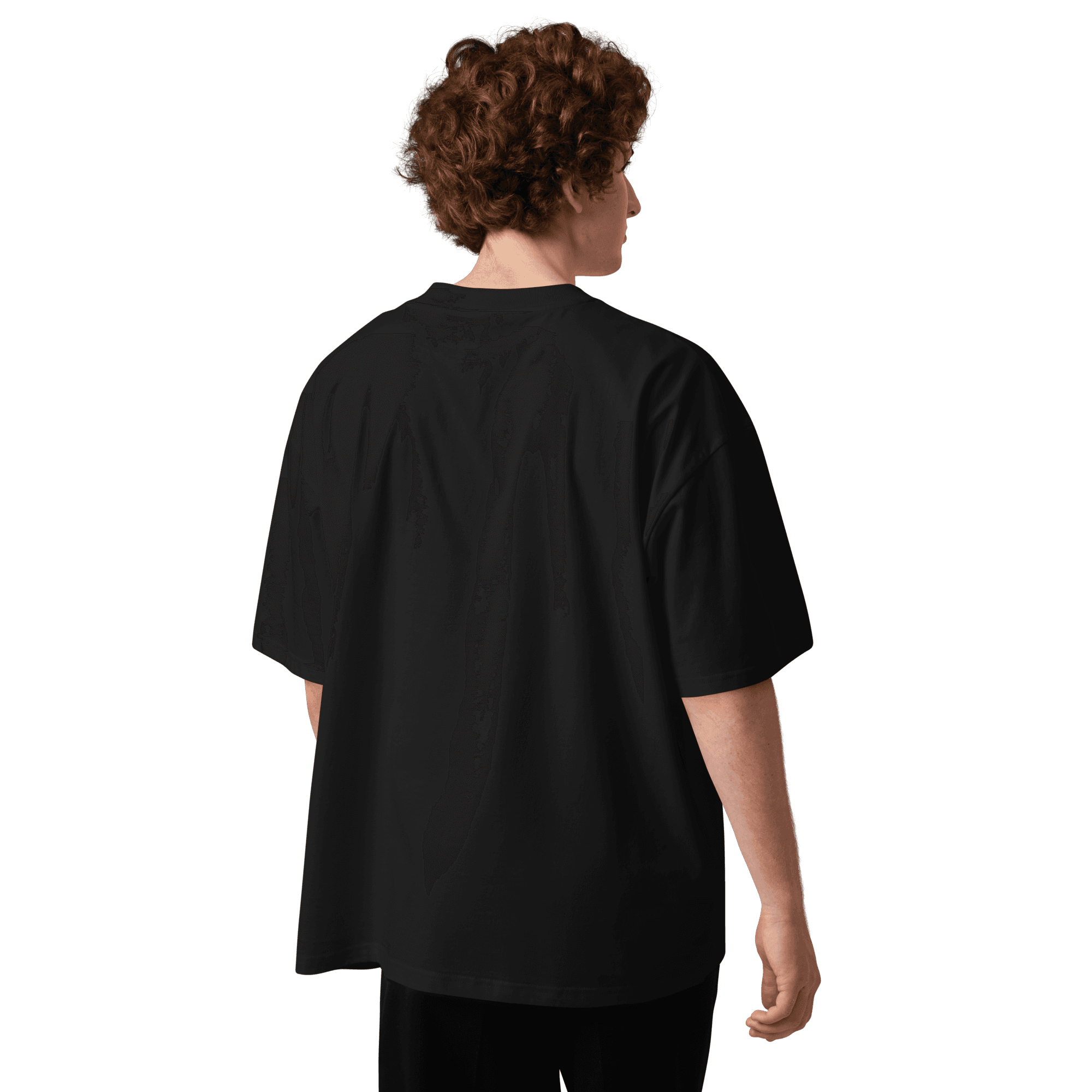 Oq Bo'rilar 2026 wolf football tee — black, back view