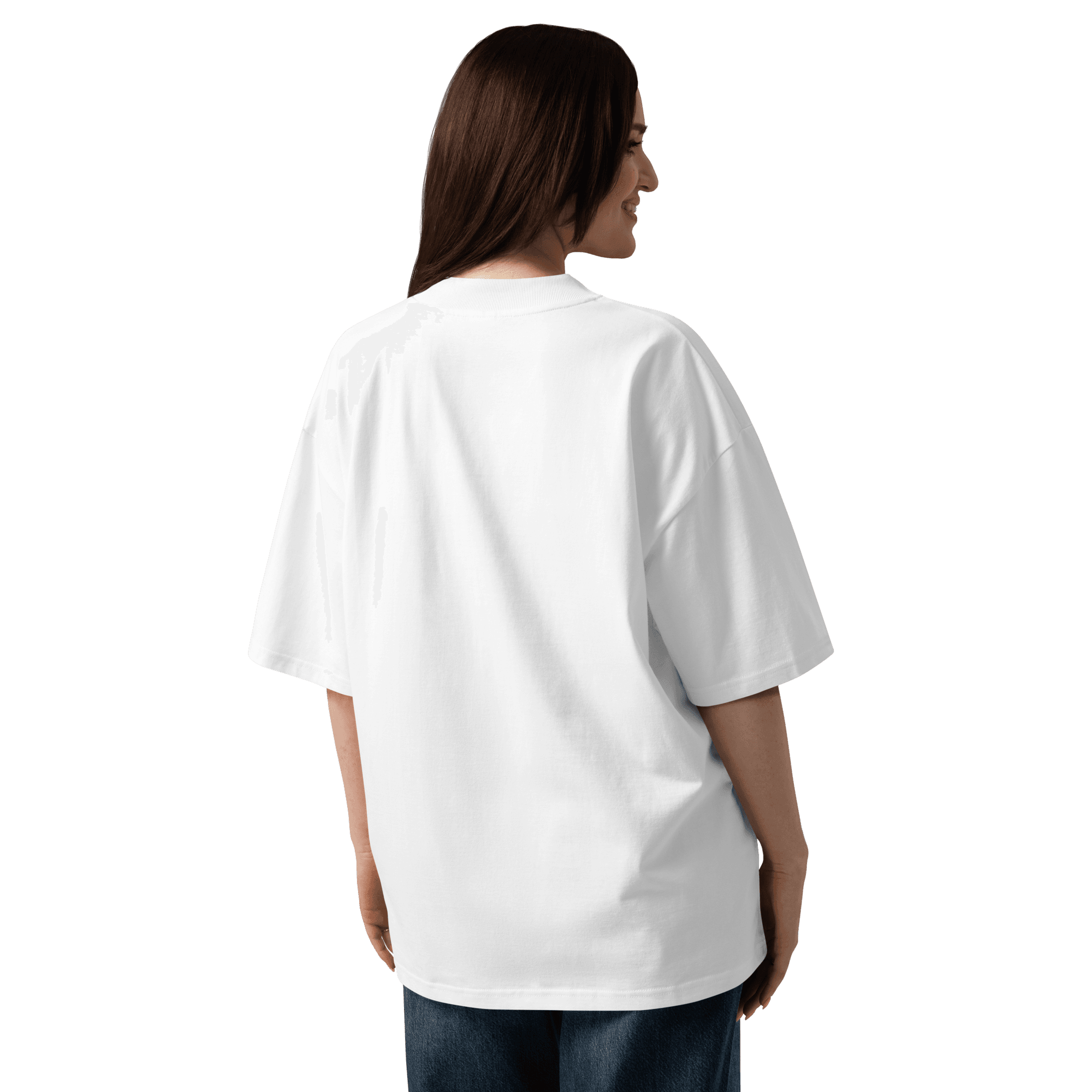 Oq Bo'rilar 2026 wolf football tee — white, back view