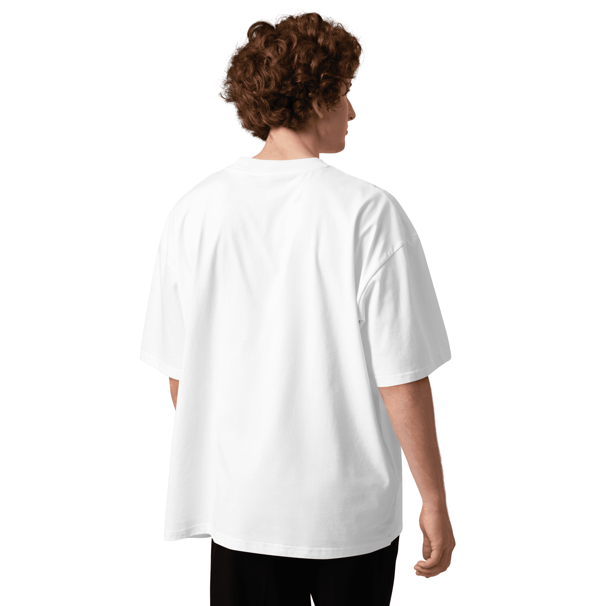 Uzbek street proverb "Qatl Qatlni Kesadi" crossed-swords tee — white, back view